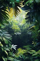 Tropical liana frame of jungle