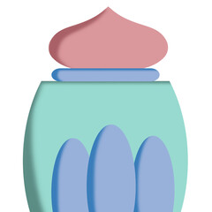 Soft colored mosque with minarets
