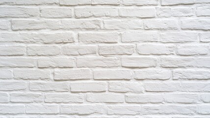 Fototapeta premium White brick wall texture background, perfect for design and architecture themes in modern and minimalist projects.