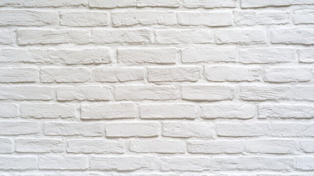 White brick wall texture background, perfect for design and architecture themes in modern and minimalist projects.