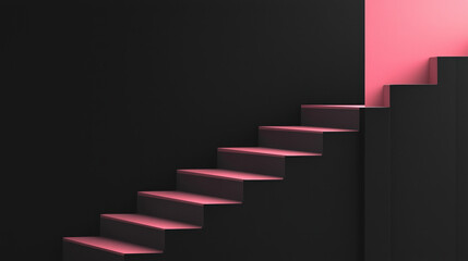 A minimalist modern black background with a pink highlight 