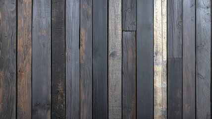 Obraz premium Wooden planks background texture with various shades creating a rustic and natural look for design and decoration projects.