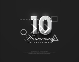 Naklejka premium 10th anniversary number, modern elegant and simple. Premium vector background for greeting and celebration.