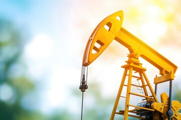 Oil Pump Jack on a Sunny Day Depicting Energy Production and Resource Extraction Industry