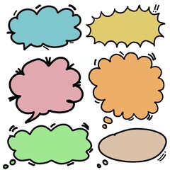 set of speech bubbles