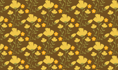 seamless pattern with yellow flowers