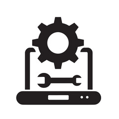 Laptop repair icon.
