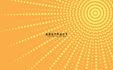 Abstract yellow Comic background. Radial Sun rays Halftone effect texture. Explosion sunburst pattern. Summer Pop art backdrop