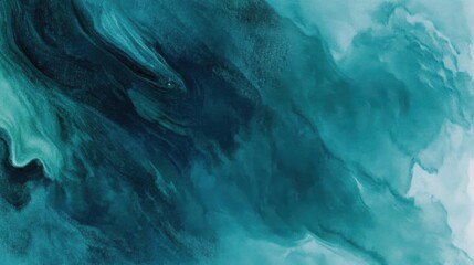 Fototapeta premium Abstract watercolor paint background by teal color blue and green with liquid fluid texture for background, banner