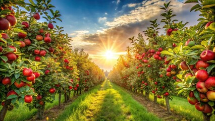 Swedish Apple Orchard Harvest - Organic Red Apples, Juicy Fruit, Abundant Crop