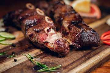 lamb chops on a grill