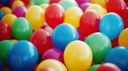Colorful balloons scattered at a festive event