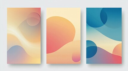 Abstract Gradient Backgrounds with Smooth Shapes and Colors Minimalist Design