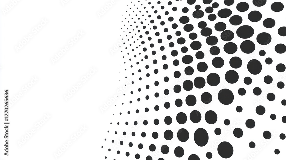 Poster abstract pattern of black dots fading into white