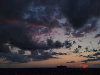 Dark Cloudy timelaspe Sunset