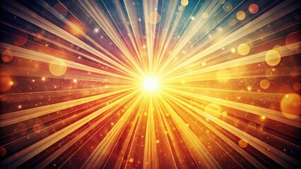 Obraz premium Vintage Abstract Light Rays Photography: Retro Sunburst Beams, Glowing Rays, Radiant Light Effects, Old Photo Style
