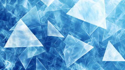 Abstract blue ice crystal triangles