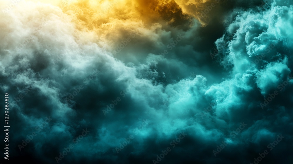 Wall mural texturized celestial cloudscape with vibrant gradients and subtle grains