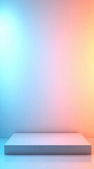 Obraz premium Pastel gradient background with white platform for display