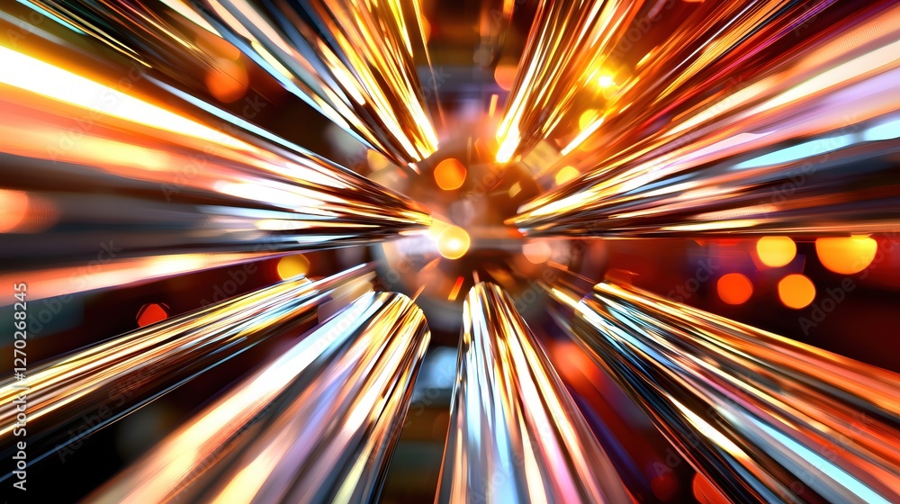 Aufkleber abstract speed light trails radiating from center point creating dynamic and futuristic effect with 