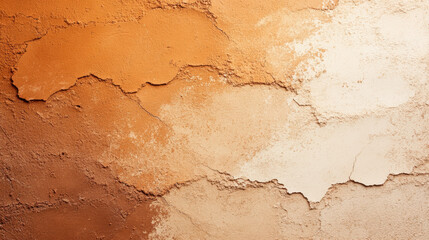 Obraz premium Textured wall with warm brown and ivory gradient, showcasing natural cracks