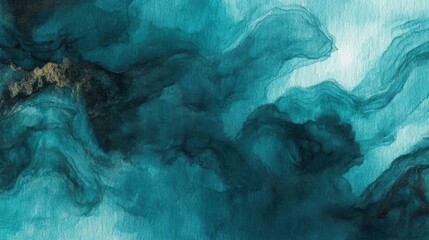 Abstract watercolor paint background by teal color blue and green with liquid fluid texture for background, banner