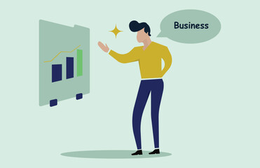 Man presenting business graph.