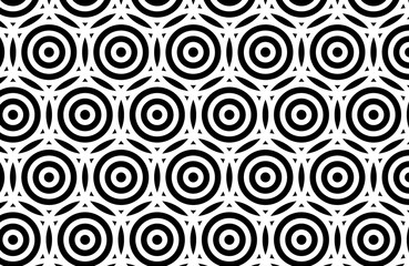 Seamless Pattern Swatch Overlapping White Circles Design Black Background