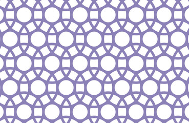 Fototapeta premium Seamless Pattern Swatch Overlapping Lavender Purple Circles Design White Background