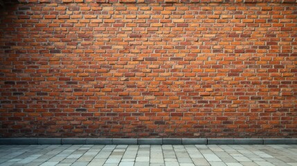 Rustic Brick Wall Background with Stone Pavement Floor Ideal for Design Projects and Presentations