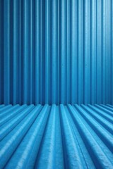 Abstract Blue Corrugated Surface, a Textured Background Ideal for Design Projects and Visual Presentations.