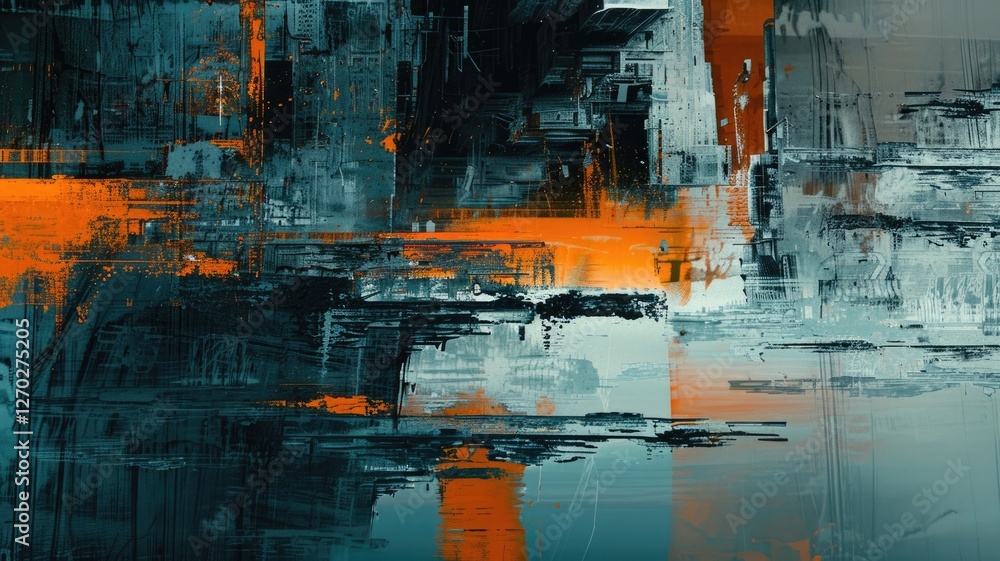 Poster this captivating abstract artwork features a blend of amber and grey tones with dynamic light elemen