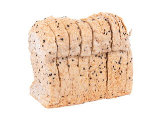 whole wheat bread isolated on white background