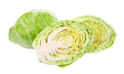 pointed cabbage isolated on white background