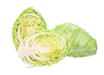 pointed cabbage isolated on white background