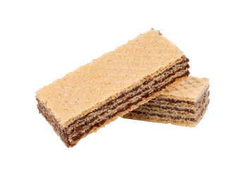 wafers with chocolate isolated on white background