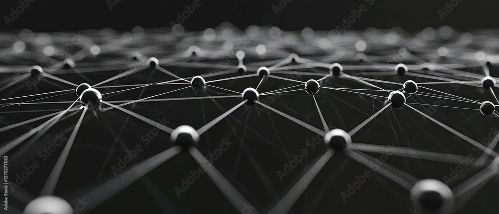 Poster abstract network connection: intertwined nodes and lines