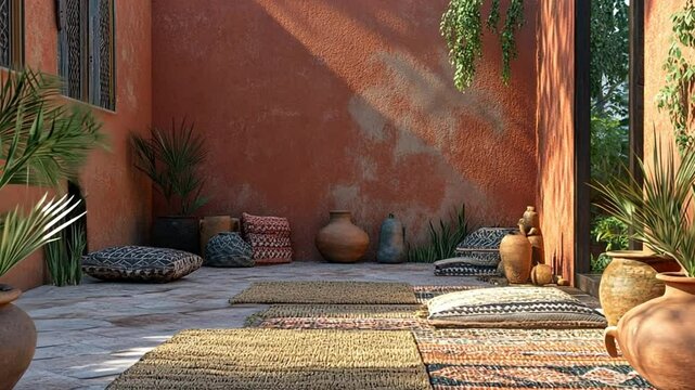 Serene Moroccan Patio: A Tranquil Oasis of Calm and Relaxation