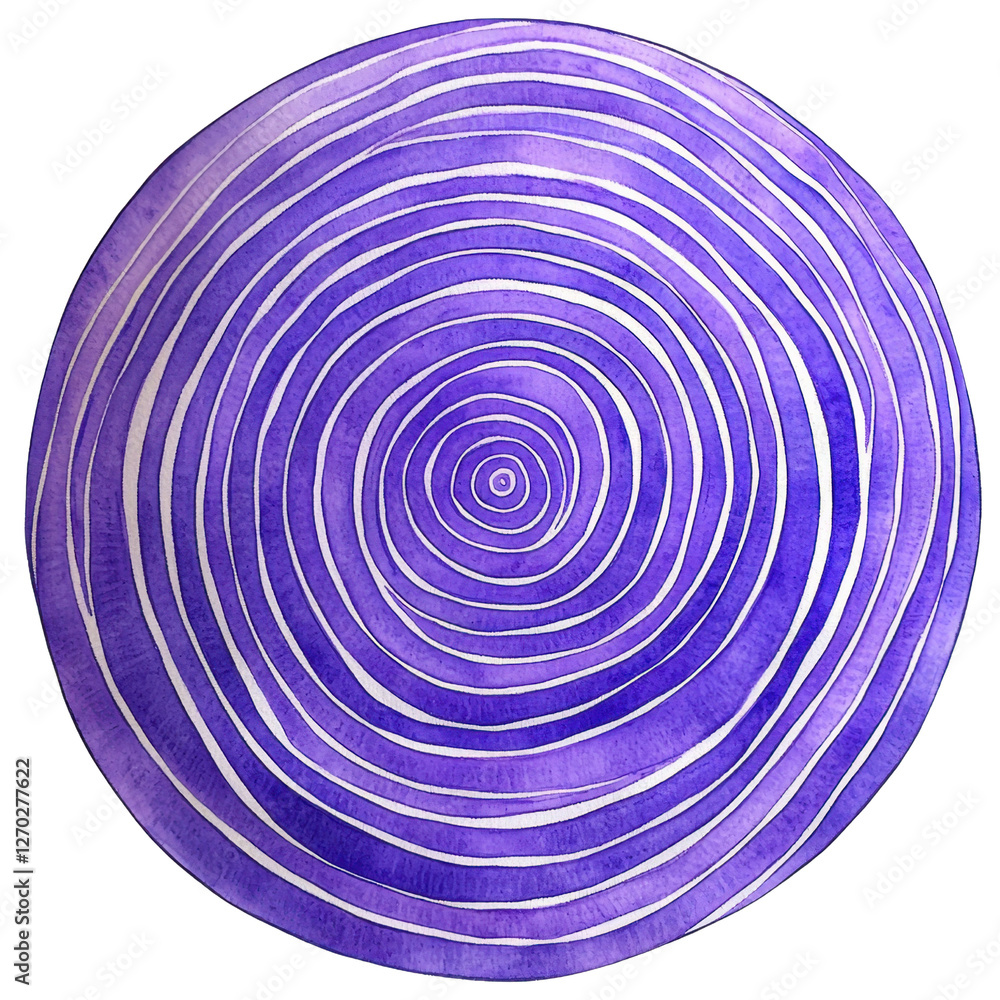 Poster abstract purple circular design with concentric lines and patterns