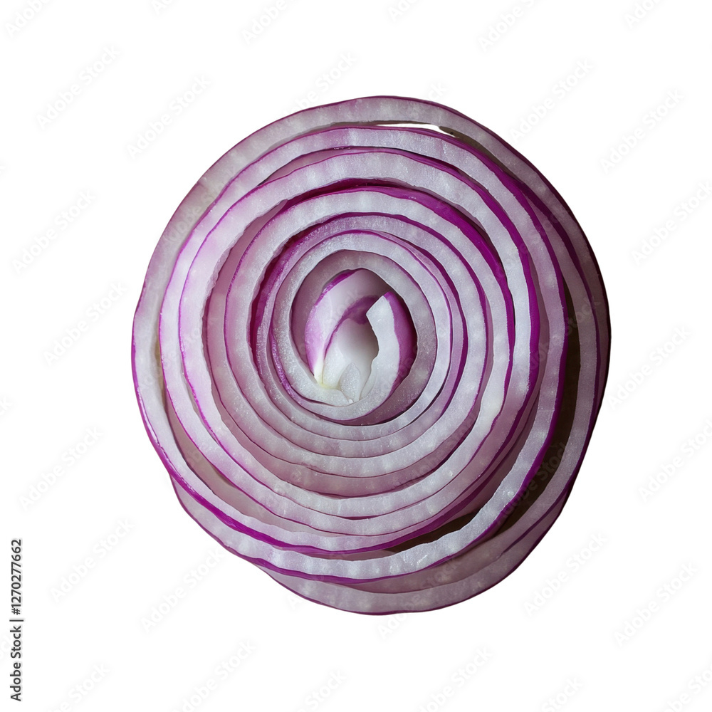 Aufkleber sliced red onion cross section showing detailed layered structure
