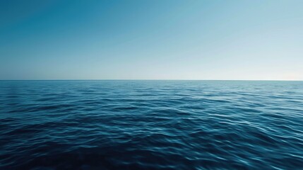 Fototapeta premium Tranquil Blue Ocean Horizon Under Clear Sky