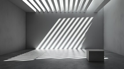 Fototapeta premium Sunlit Minimalist Interior: Architectural Design Photography