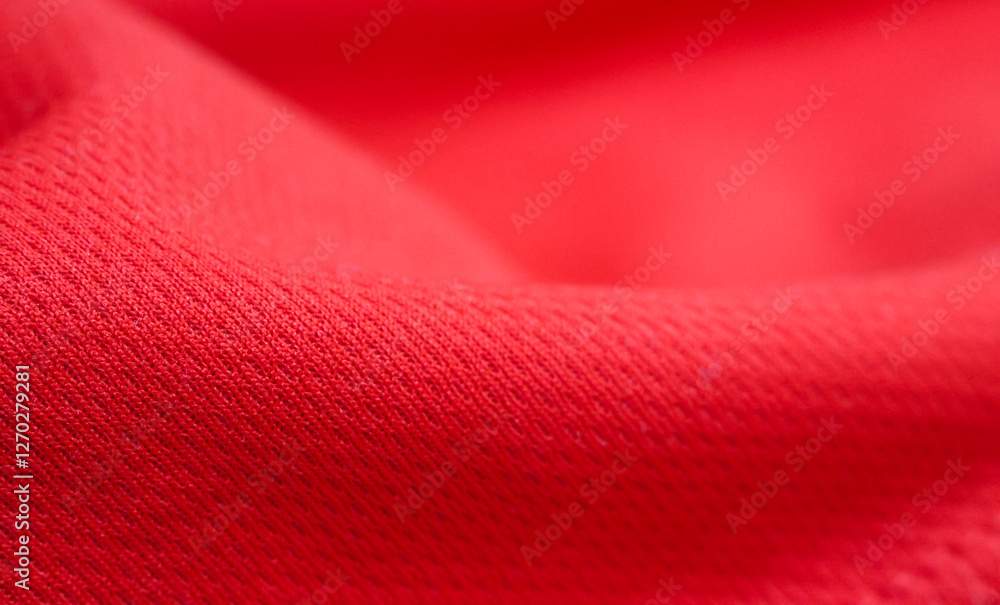 Poster close up red fabric cloth object texture photography isolated on horizontal ratio background.