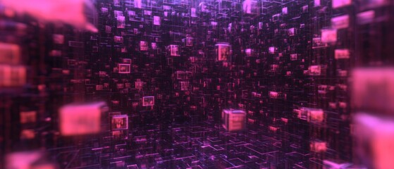 Digital Matrix: A Symphony of Images in a Purple Digital Realm