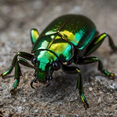 Naklejka premium Nature's Adornment: The Elaphrus viridis Beetle Revealed