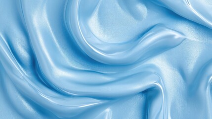 Smooth blue satin fabric with elegant folds and reflections, perfect for textile design projects