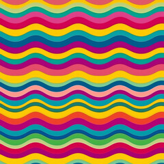 Vibrant rainbow waves: colorful layered pattern