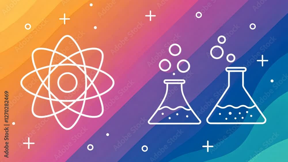 Poster gradient modern background, abstract science illustration with colorful background