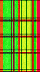 Colorful plaid pattern featuring vibrant shades of green, yellow, red, pink and orange for textile design inspiration