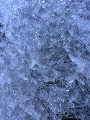 Close-up of Crystalline Ice Texture in Natural Light